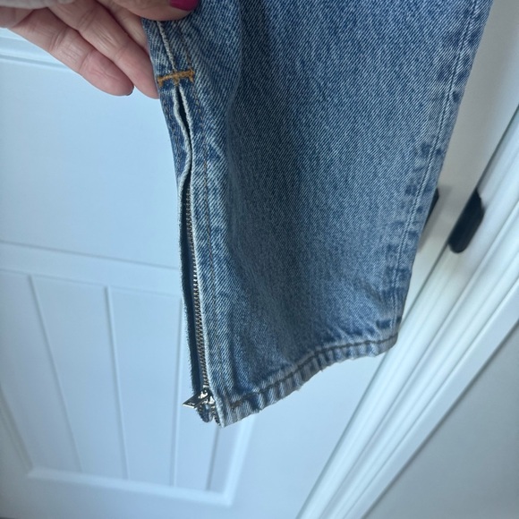 NWT NEW! RE/DONE Super High Drainpipe Destroy Wrecking Blue Jeans - Picture 6 of 15